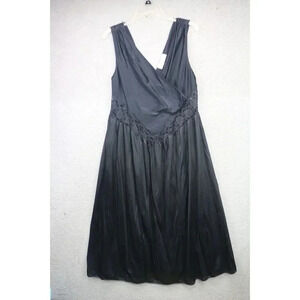 Vandemere Vintage Black Nylon Night Gown-Size 1X-JC Penny-Made in the USA